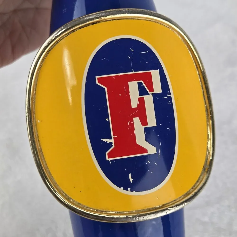 Foster's Lager Beer Tap Handle Blue Gold Draft Beer Knob Bar Man Cave Decor